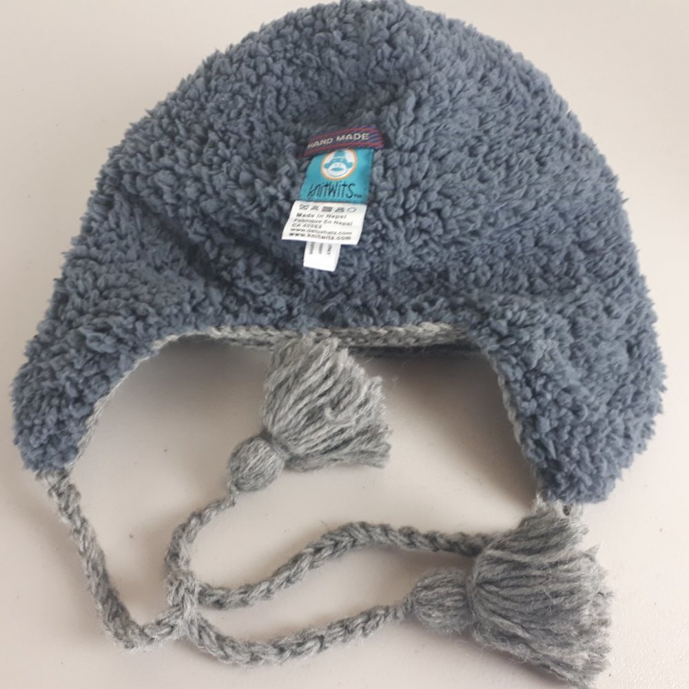 DeLux Knitwits Grey Viking Pilot Knit Hat - Picture 9 of 12